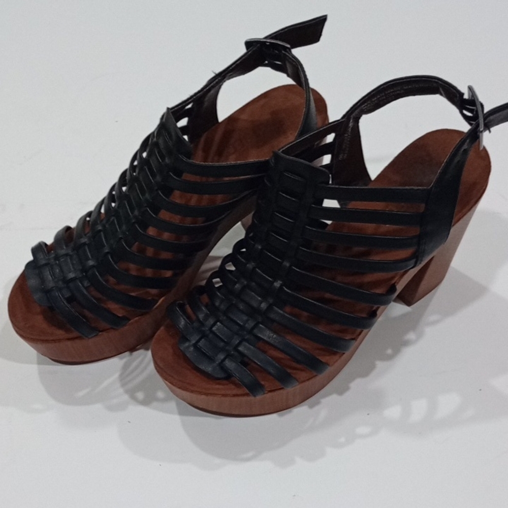Black and Brown Strappy Gladiator Heels